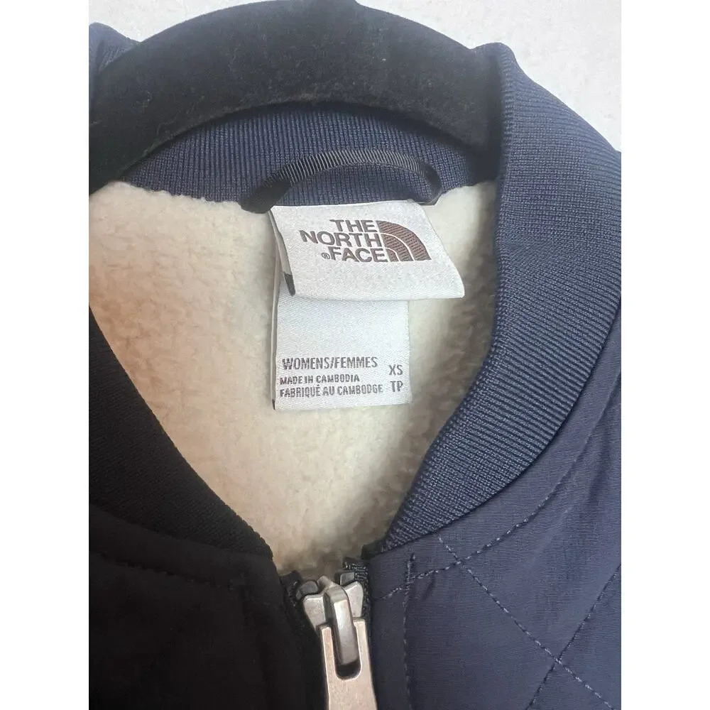 The North Face Women's Blue Quilted Sherpa Lined Cuchillo Basic Jacket Size XS